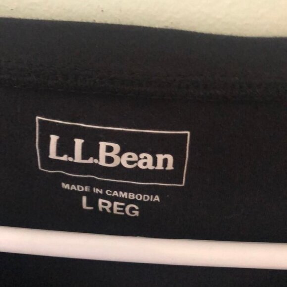 L.L.Bean Women's Black Soft Cotton V Neck Size L Reg - Picture 3 of 9